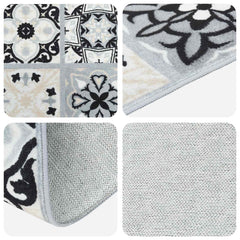 Rug Runner ORIZ 1150 gsm Width 80 cm Length 450 cm Grey and black