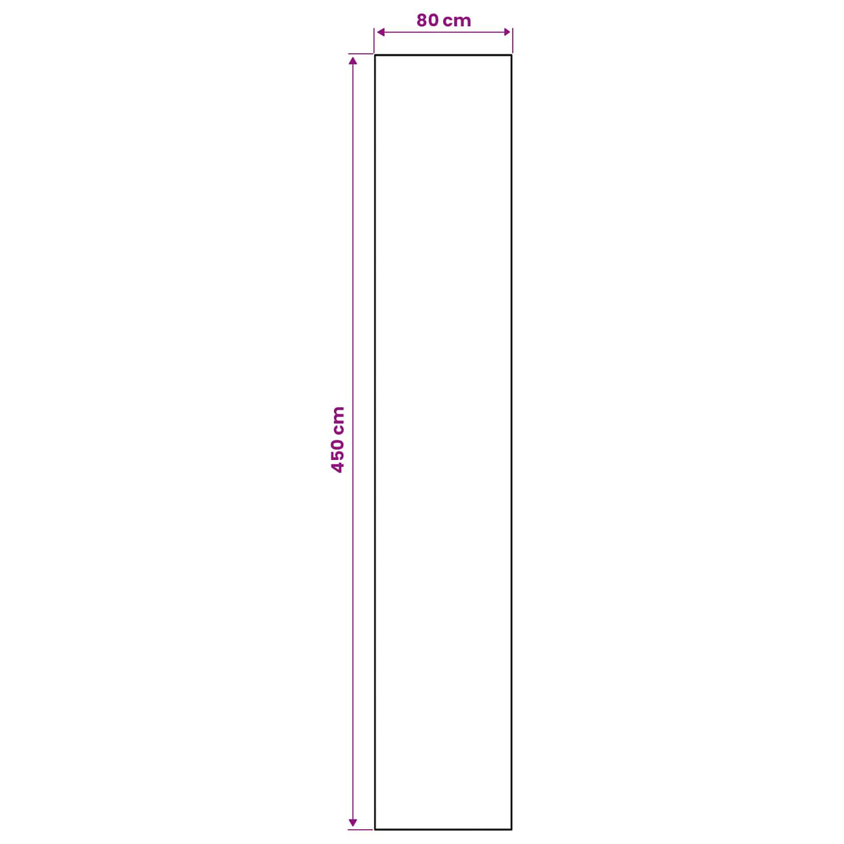 Rug Runner ORIZ 1150 gsm Width 80 cm Length 450 cm Grey and black