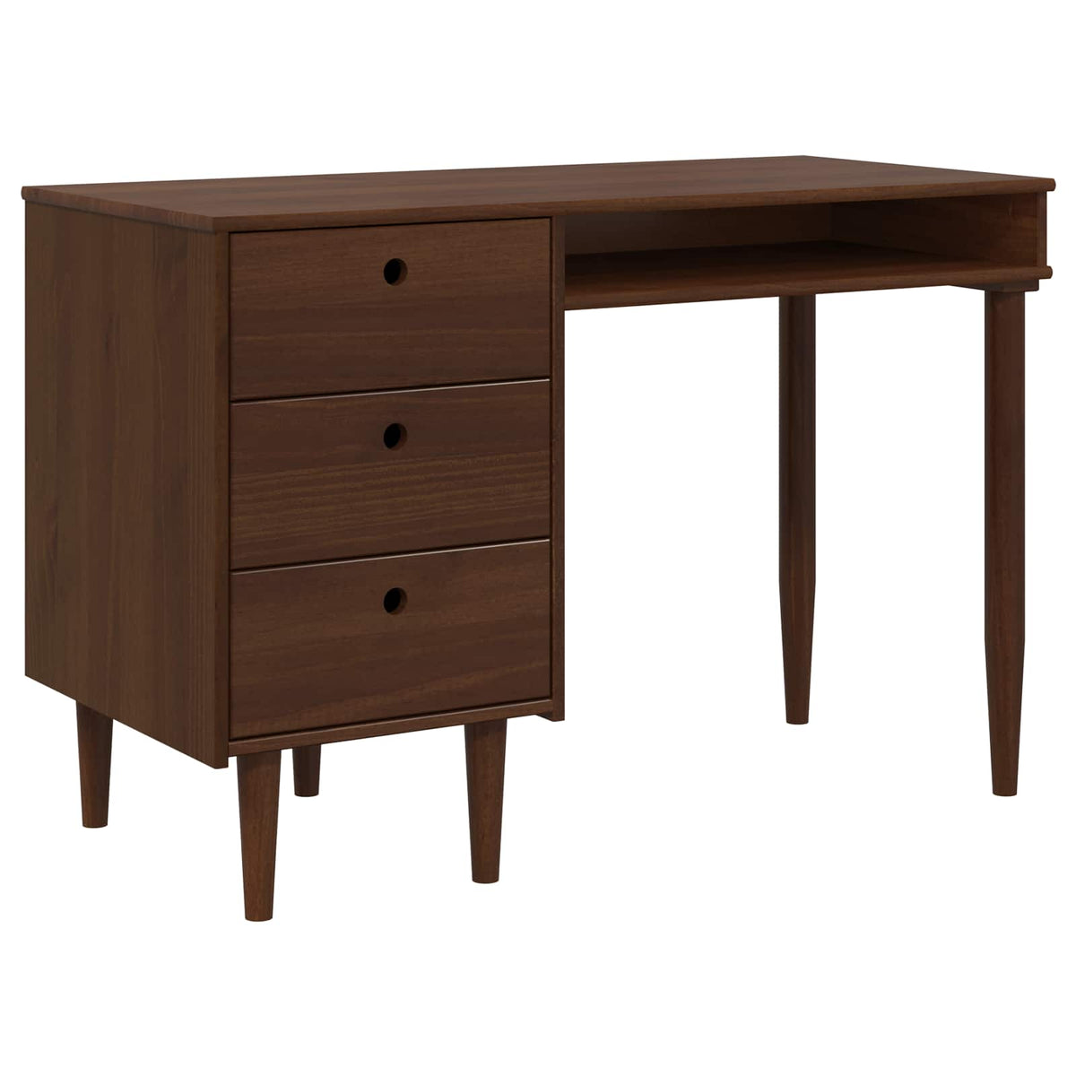 vidaXL Desk BILBAO Dark Caramel 114 x 53 x 75 cm 2