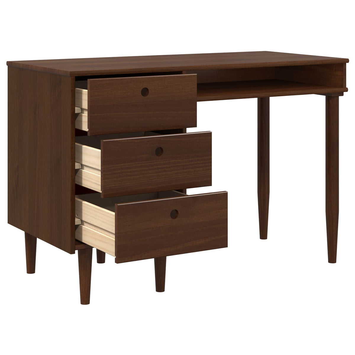 vidaXL Desk BILBAO Dark Caramel 114 x 53 x 75 cm 3