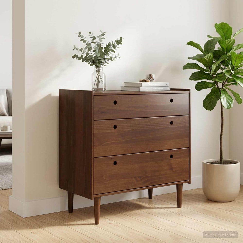 vidaXL Chest of Drawers BILBAO Dark Caramel 90 x 45 x 89 cm 1