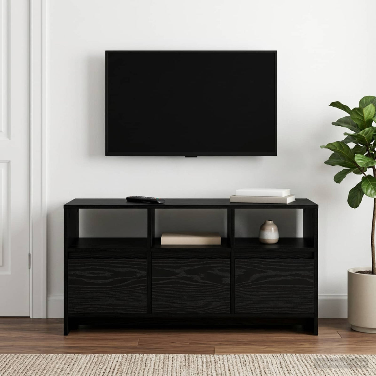 TV Cabinet 102x37,5x52,5 cm Engineered Wood Black oak