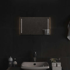 LED Bathroom Mirror Transparent Tempered Glass 50 cm 30 cm