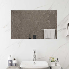 vidaXL LED Bathroom Mirror Transparent Tempered Glass