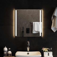 vidaXL LED Bathroom Mirror Transparent 50 x 50 cm Tempered Glass 3