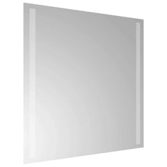 vidaXL LED Bathroom Mirror Transparent 50 x 50 cm Tempered Glass 4