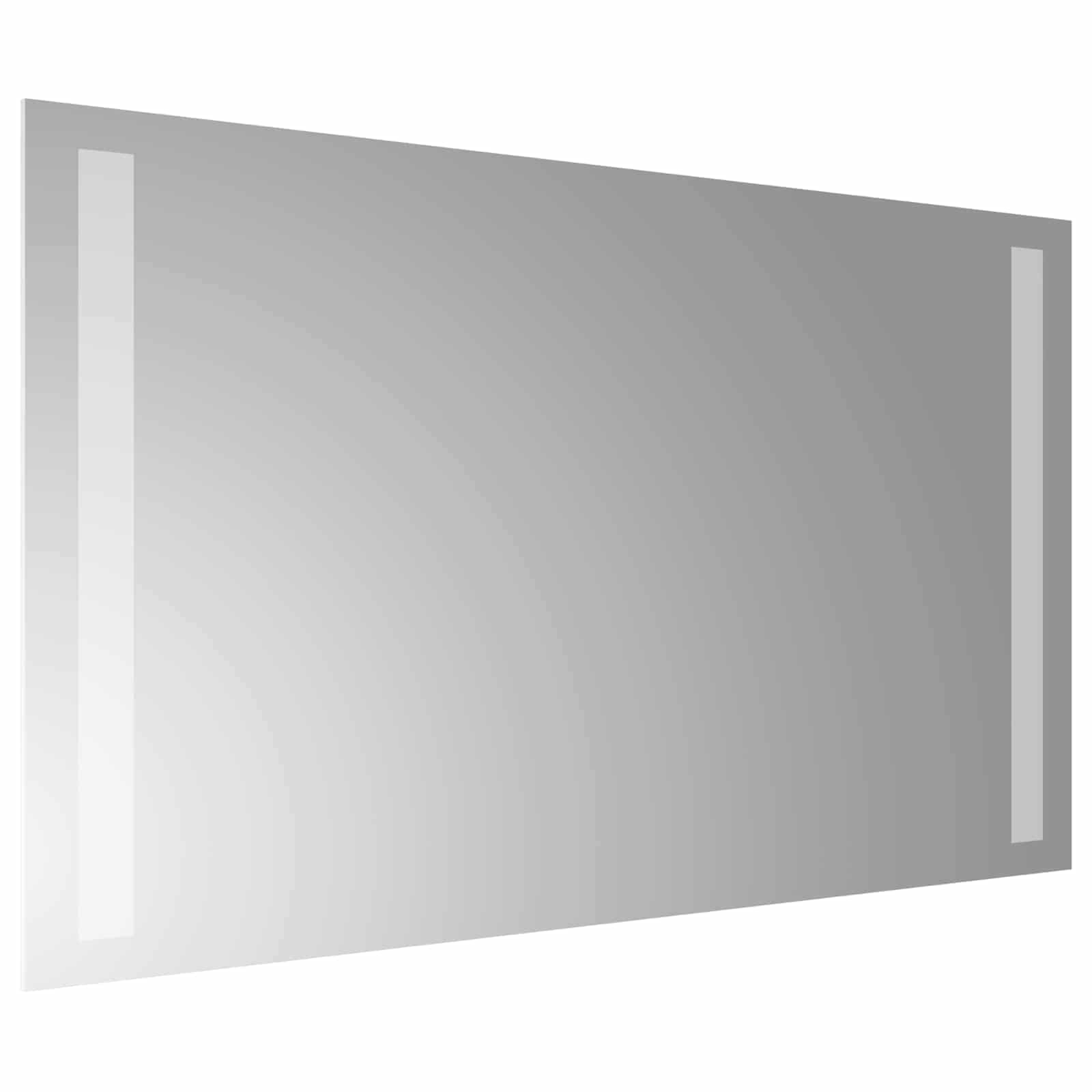 vidaXL LED Bathroom Mirror Transparent 50 x 30 cm Tempered Glass 4