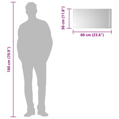 vidaXL LED Bathroom Mirror Transparent 60 x 30 cm Tempered Glass 6