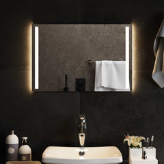 vidaXL LED Bathroom Mirror Transparent 60 x 40 cm Tempered Glass 3