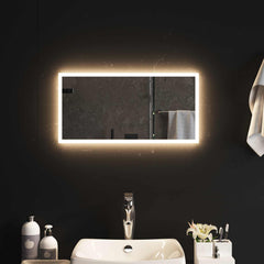 vidaXL LED Bathroom Mirror Transparent 60 x 30 cm Tempered Glass 3