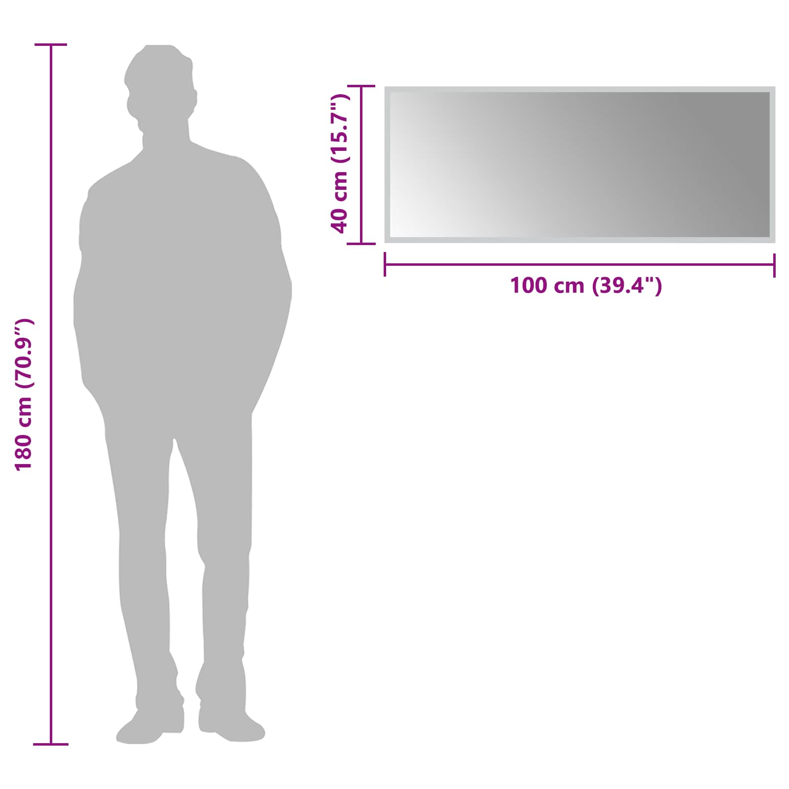 vidaXL LED Bathroom Mirror Transparent 100 x 40 cm Tempered Glass 6