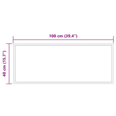 vidaXL LED Bathroom Mirror Transparent 100 x 40 cm Tempered Glass 5