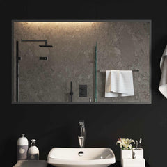 vidaXL LED Bathroom Mirror Transparent Tempered Glass