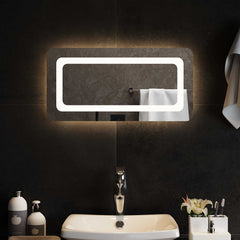 vidaXL LED Bathroom Mirror Transparent 60 x 30 cm Tempered Glass 3
