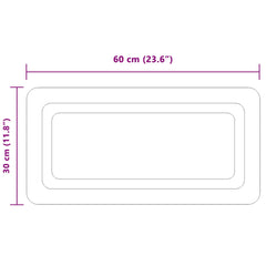 vidaXL LED Bathroom Mirror Transparent 60 x 30 cm Tempered Glass 5