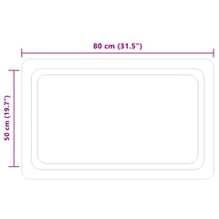 vidaXL LED Bathroom Mirror Transparent 80 x 50 cm Tempered Glass 5