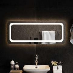 vidaXL LED Bathroom Mirror Transparent 100 x 40 cm Tempered Glass 3