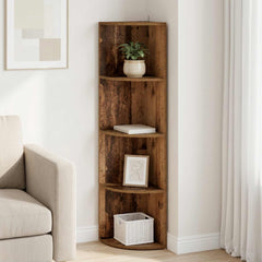 Corner Shelf 4-Tier 31.5 x 31 x 130 cm Engineered Wood Old wood