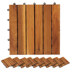 vidaXL Decking Tile 20 pcs Brown 30 x 30 cm Acacia Hardwood 2