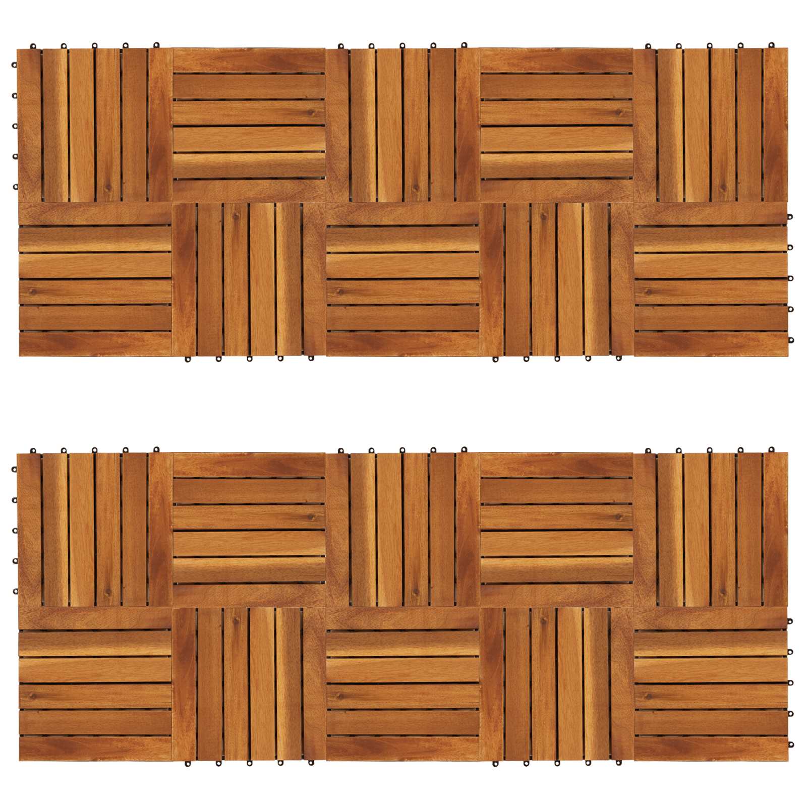 vidaXL Decking Tile 20 pcs Brown 30 x 30 cm Acacia Hardwood 4