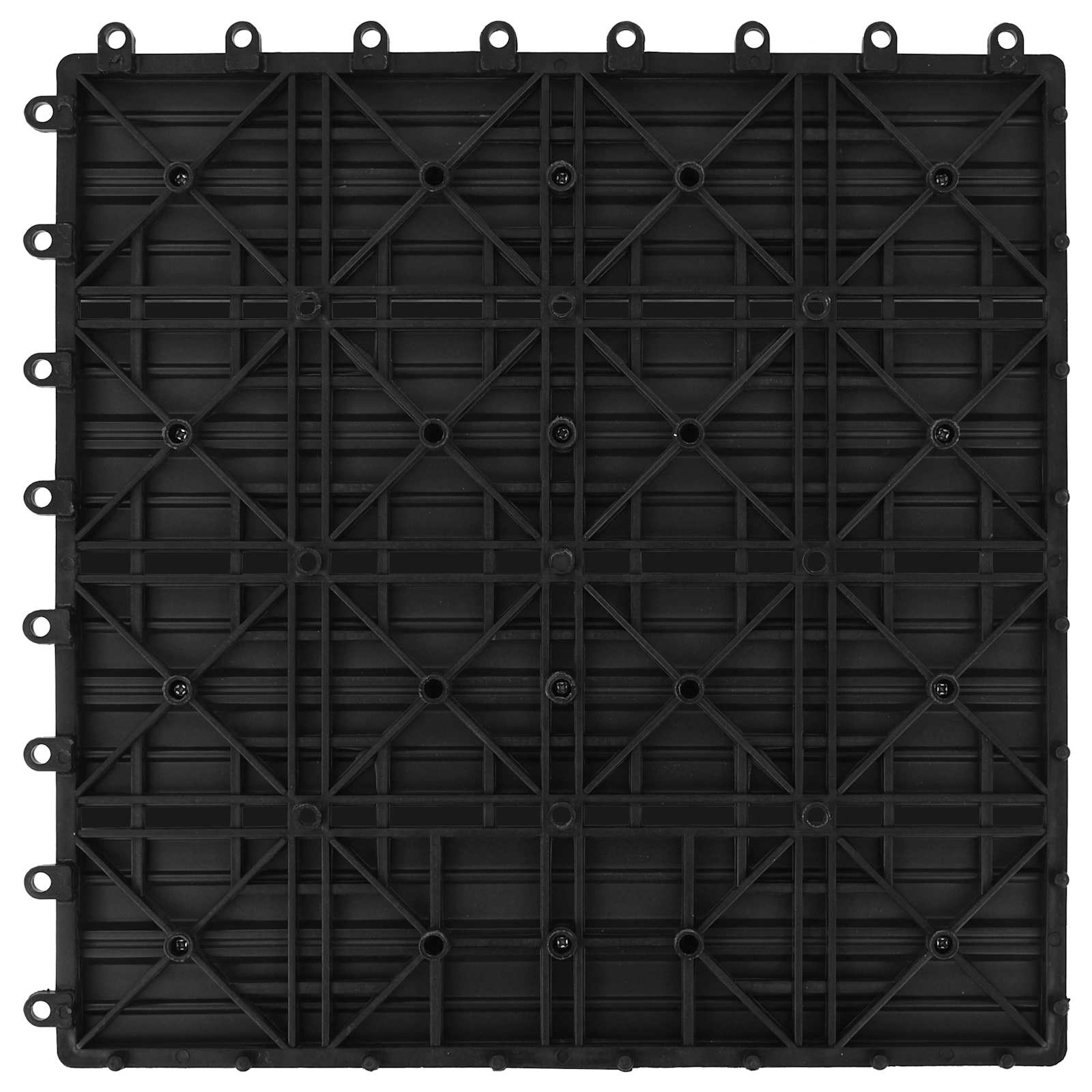 vidaXL Decking Tile 22 pcs Black 30 x 30 cm WPC 3