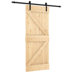 vidaXL Sliding Door 85 x 210 cm Solid Pine Wood (Untreated) 2