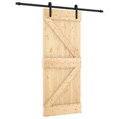 vidaXL Sliding Door 85 x 210 cm Solid Pine Wood (Untreated) 2