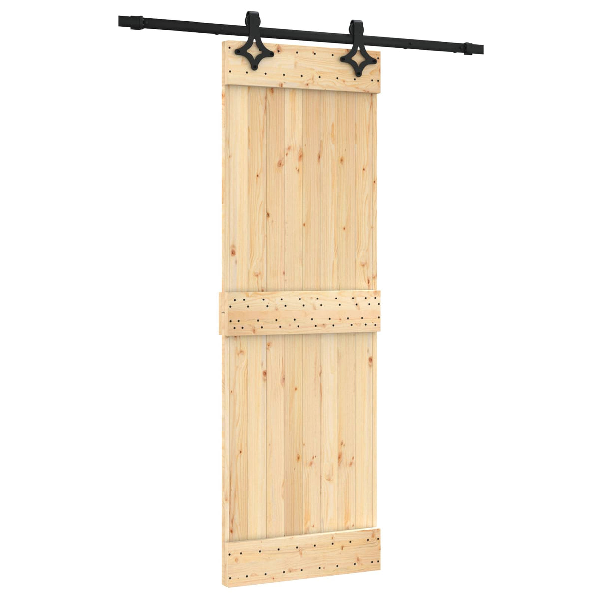 vidaXL Sliding Door 70 x 210 cm Solid Pine Wood (Untreated) 2