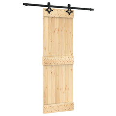 vidaXL Sliding Door 70 x 210 cm Solid Pine Wood (Untreated) 2