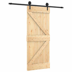vidaXL Sliding Door 85 x 210 cm Solid Pine Wood (Untreated) 2