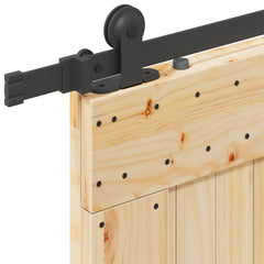 Sliding Door NARVIK Natural and Black 213.5 cm Square 85 cm