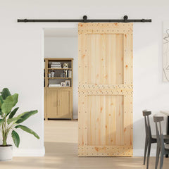 Sliding Door NARVIK Natural and Black 213.5 cm Square 95 cm