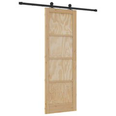 Sliding Door Engineered Wood 183 cm Natural and black 73.5 cm 211 cm