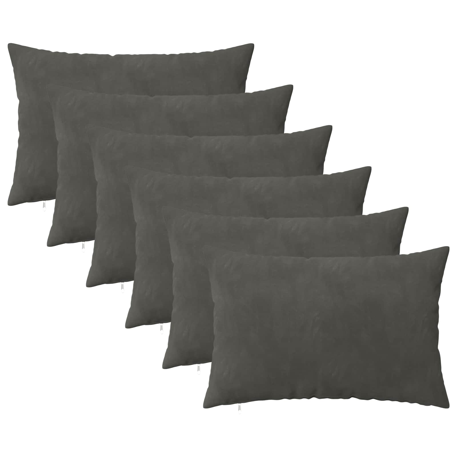 vidaXL Cushion with Pillow HEERLEN 6 pcs Dark Grey Velvet 2