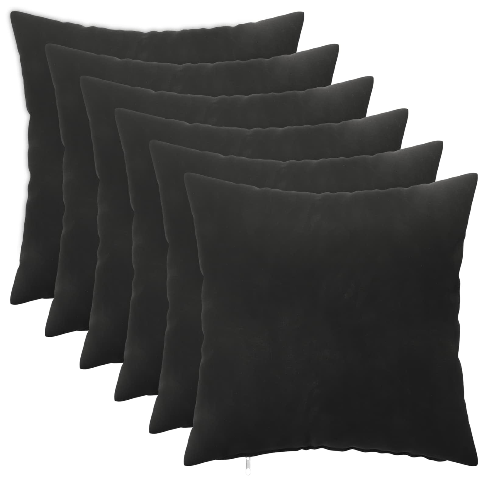 vidaXL Cushion with Pillow HEERLEN 6 pcs Black Velvet 2