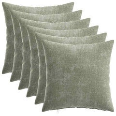 vidaXL Throw Pillow 6 pcs HEERLEN Green 35 x 35 cm Chenille Fabric 2