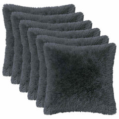 vidaXL Cushion with Pillow HEERLEN 6 pcs Anthracite PV Fleece 2