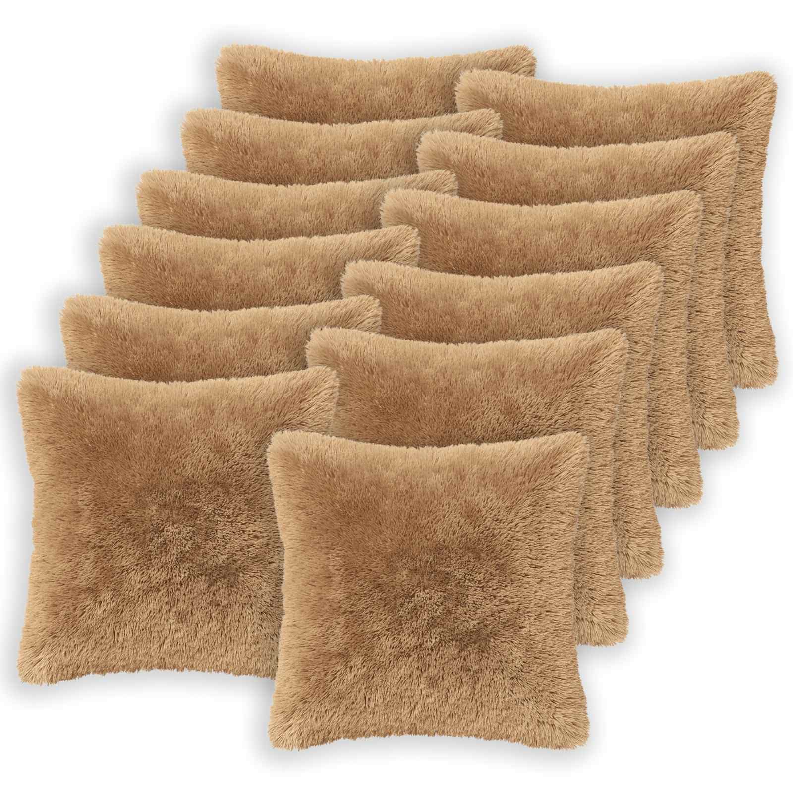 vidaXL Cushion with Pillow HEERLEN 6 pcs Taupe PV Fleece 2