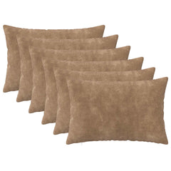 Throw Pillow HEERLEN Microfiber Fleece 6 pcs Taupe