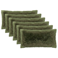 vidaXL Cushion with Pillow HEERLEN 6 pcs Green PV Fleece 2