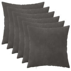 vidaXL Cushion with Pillow HEERLEN 6 pcs Dark Grey Velvet 2