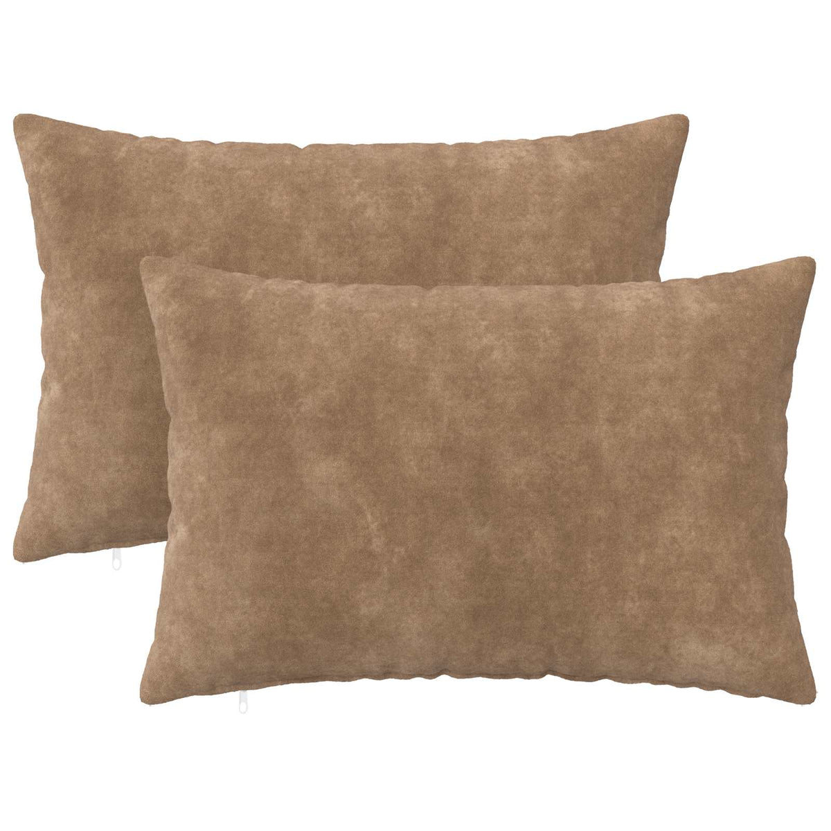 Throw Pillow HEERLEN Taupe Microfiber Fleece
