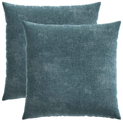 vidaXL Throw Pillow 2 pcs HEERLEN Blue 55 x 55 cm Chenille Fabric 2