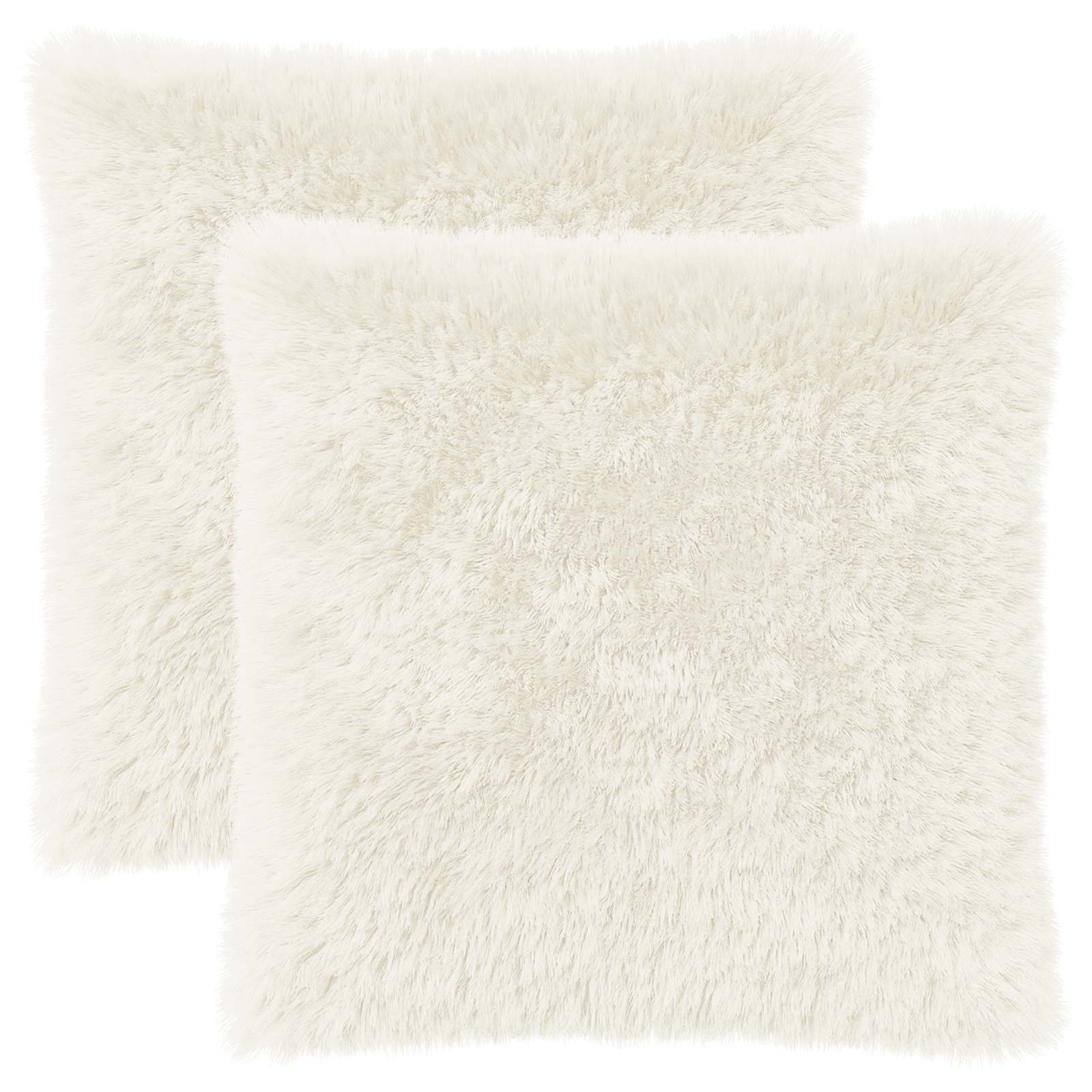 vidaXL Cushion with Pillow HEERLEN 2 pcs White PV Fleece 2