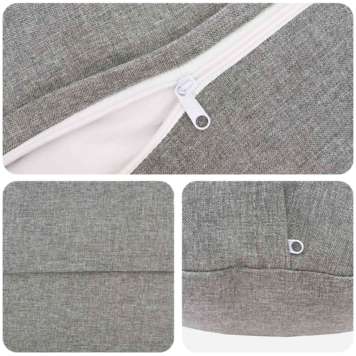 vidaXL Cushion with Pillow HEERLEN 6 pcs Cloud Grey Fabric 5