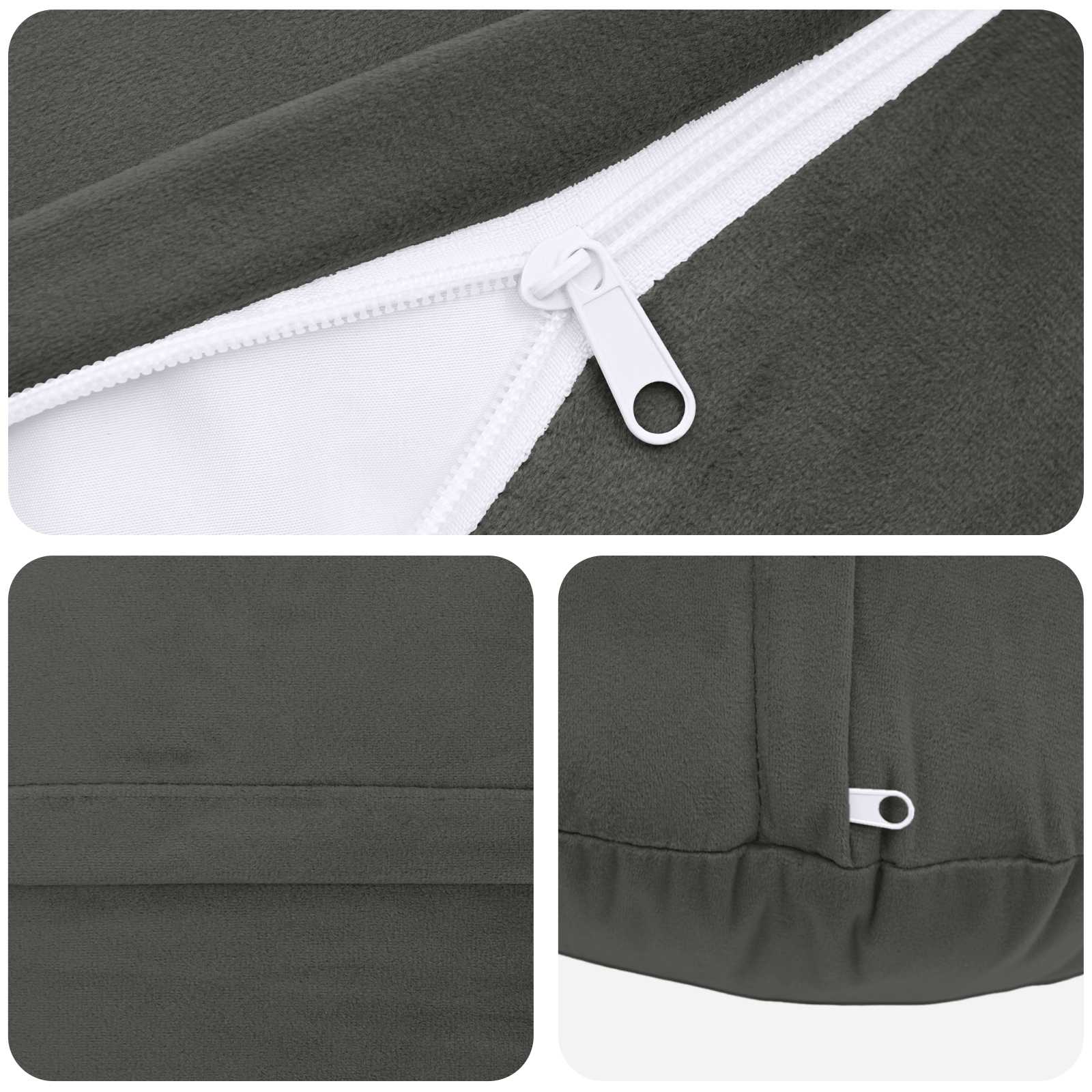 vidaXL Cushion with Pillow HEERLEN 2 pcs Dark Grey Velvet 5
