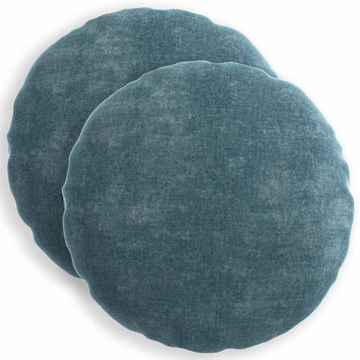 vidaXL Throw Pillow 2 pcs HEERLEN Blue Dia. 60 cm Chenille Fabric 2