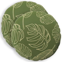 vidaXL Throw Pillow 2 pcs HEERLEN Leaf Design Dia. 60 cm Polyester 2