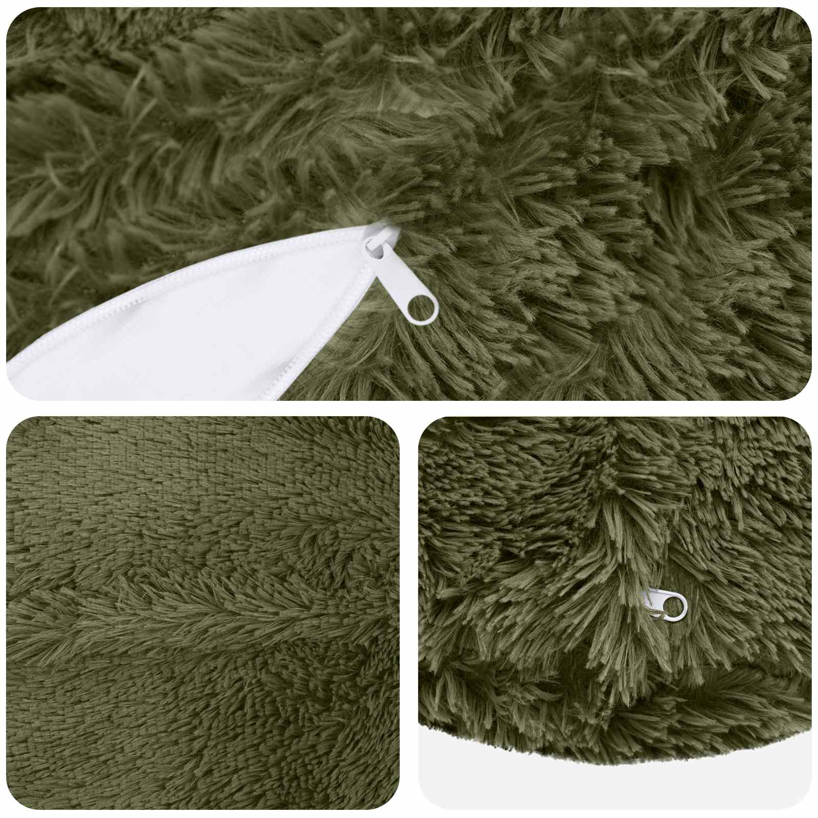vidaXL Cushion with Pillow HEERLEN 2 pcs Green PV Fleece 5