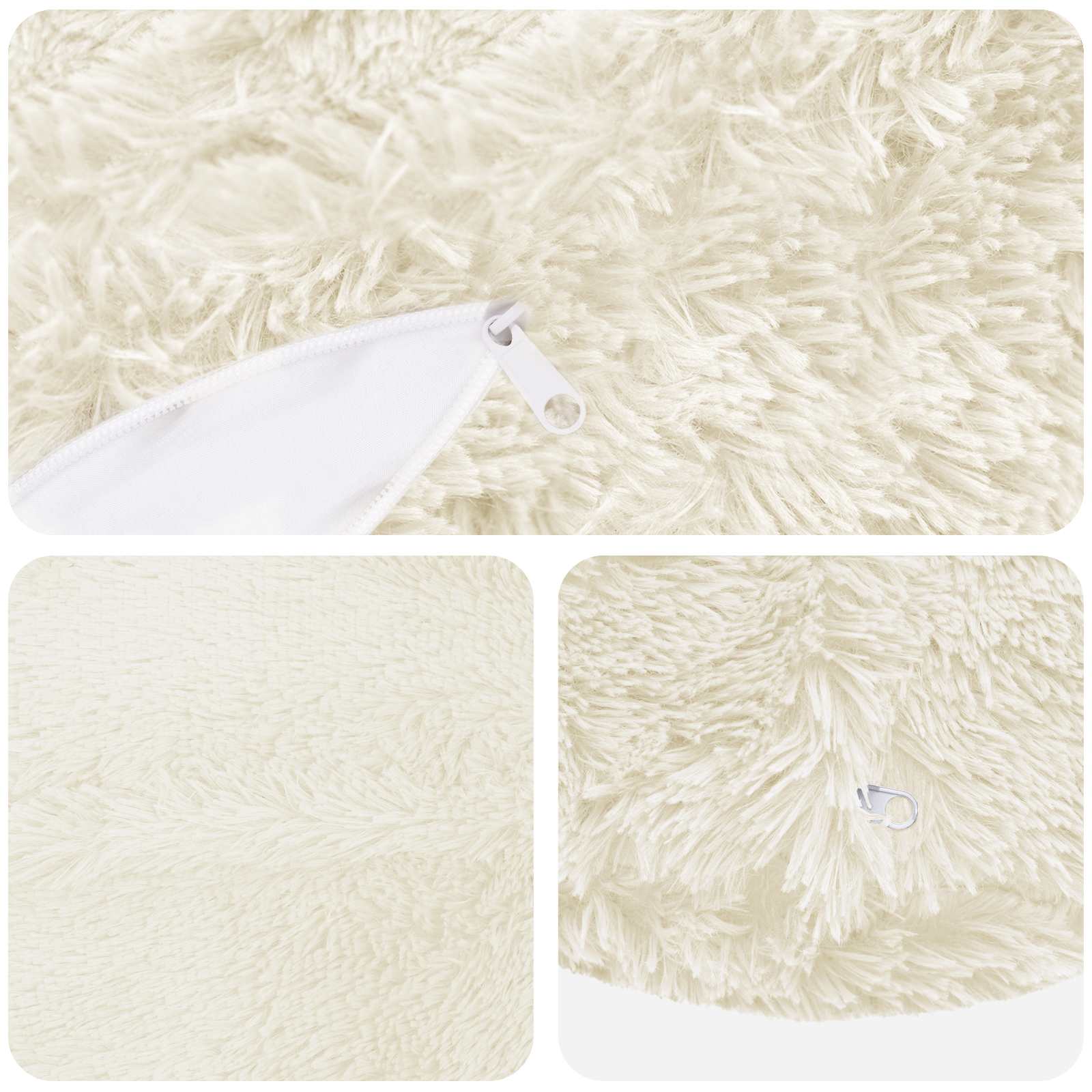 vidaXL Cushion with Pillow HEERLEN 2 pcs White PV Fleece 5